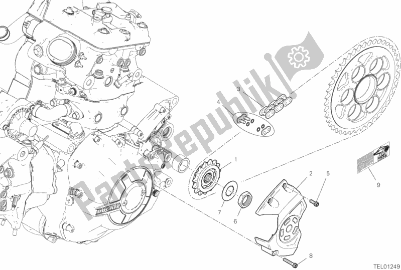 Alle onderdelen voor de Voortandwiel - Ketting van de Ducati Diavel 1260 USA 2019